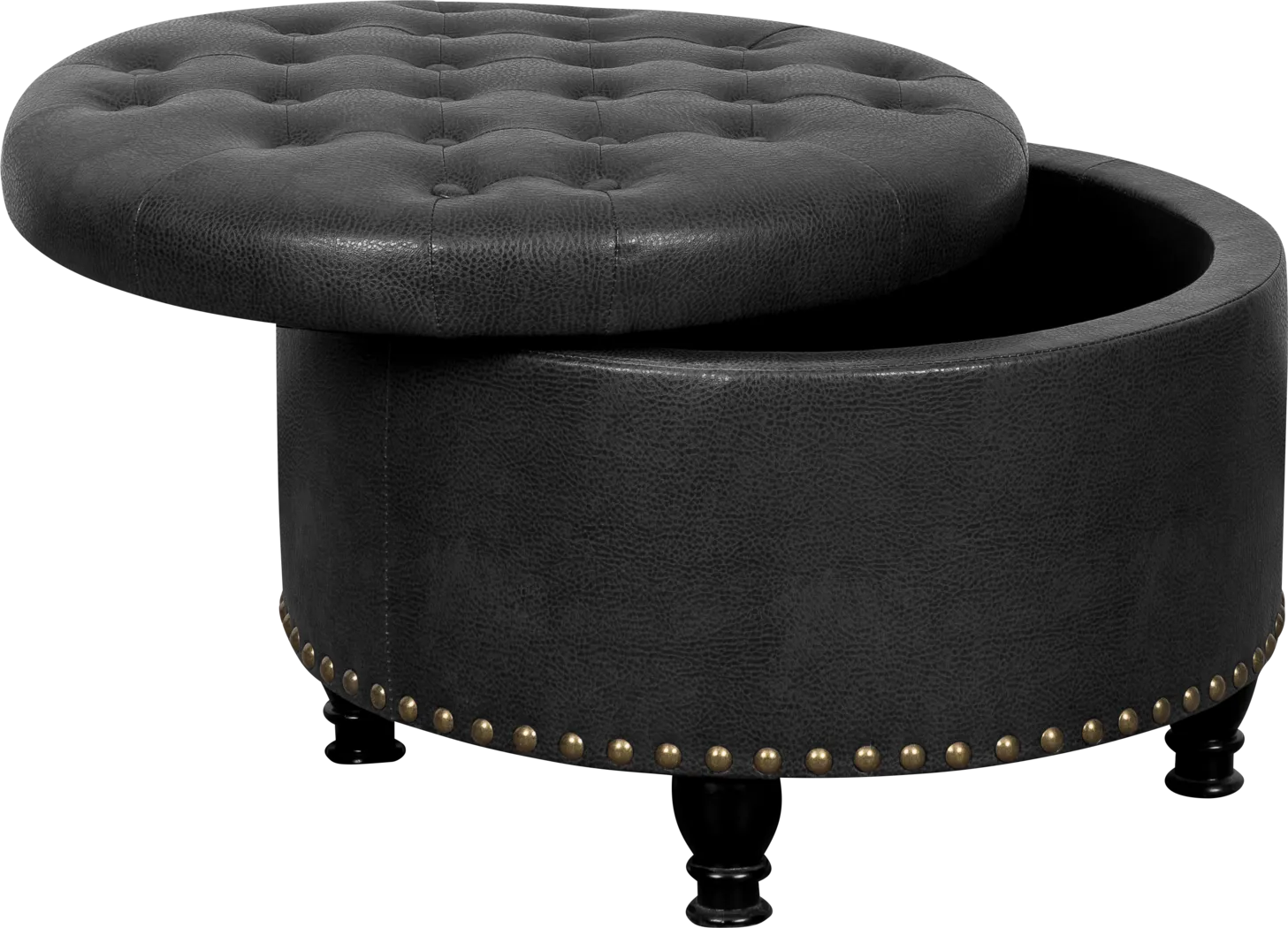 Doretta Black Storage Ottoman - Thumbnail - Image 3