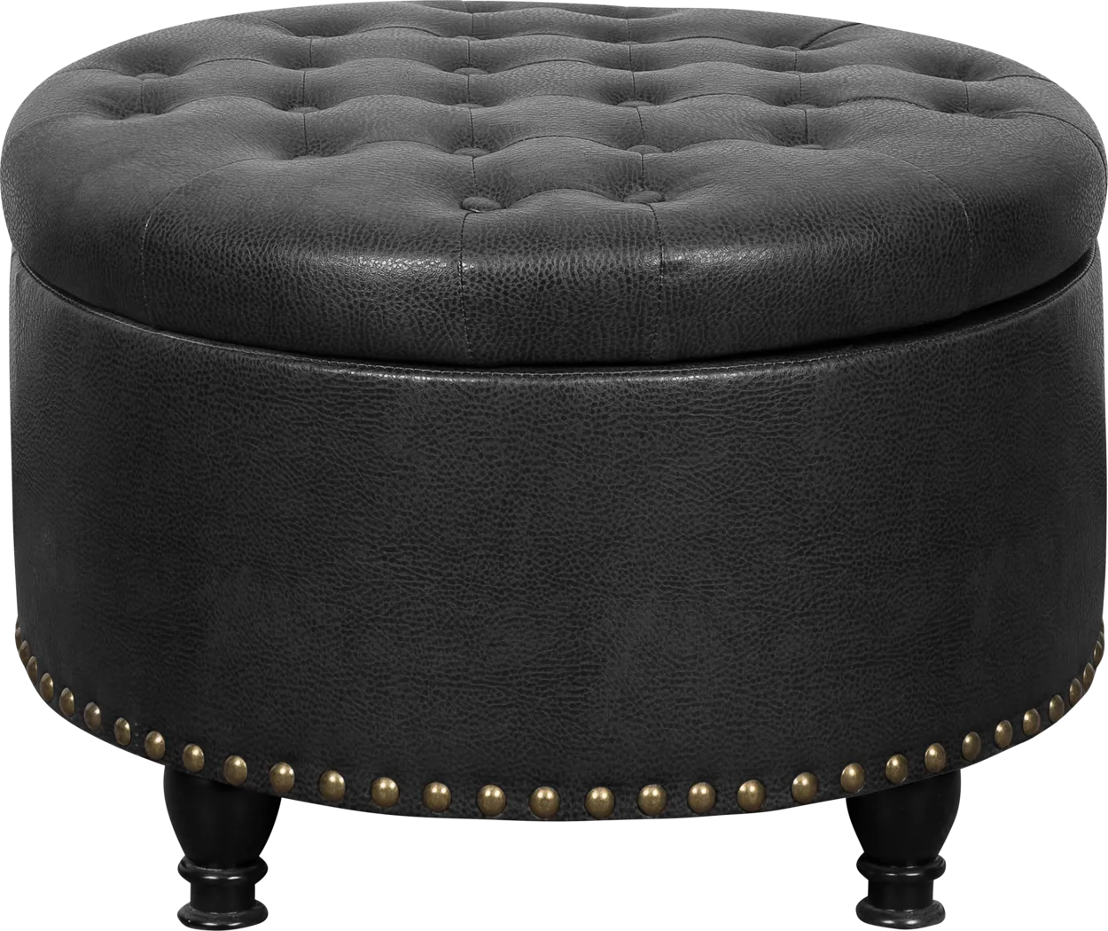 Doretta Black Storage Ottoman - Thumbnail - Image 1