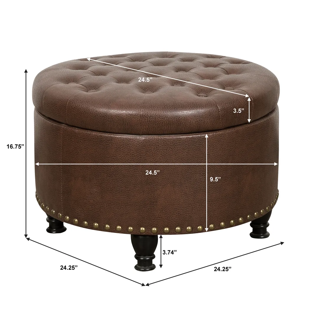 Doretta Brown Storage Ottoman - Thumbnail - Image 8