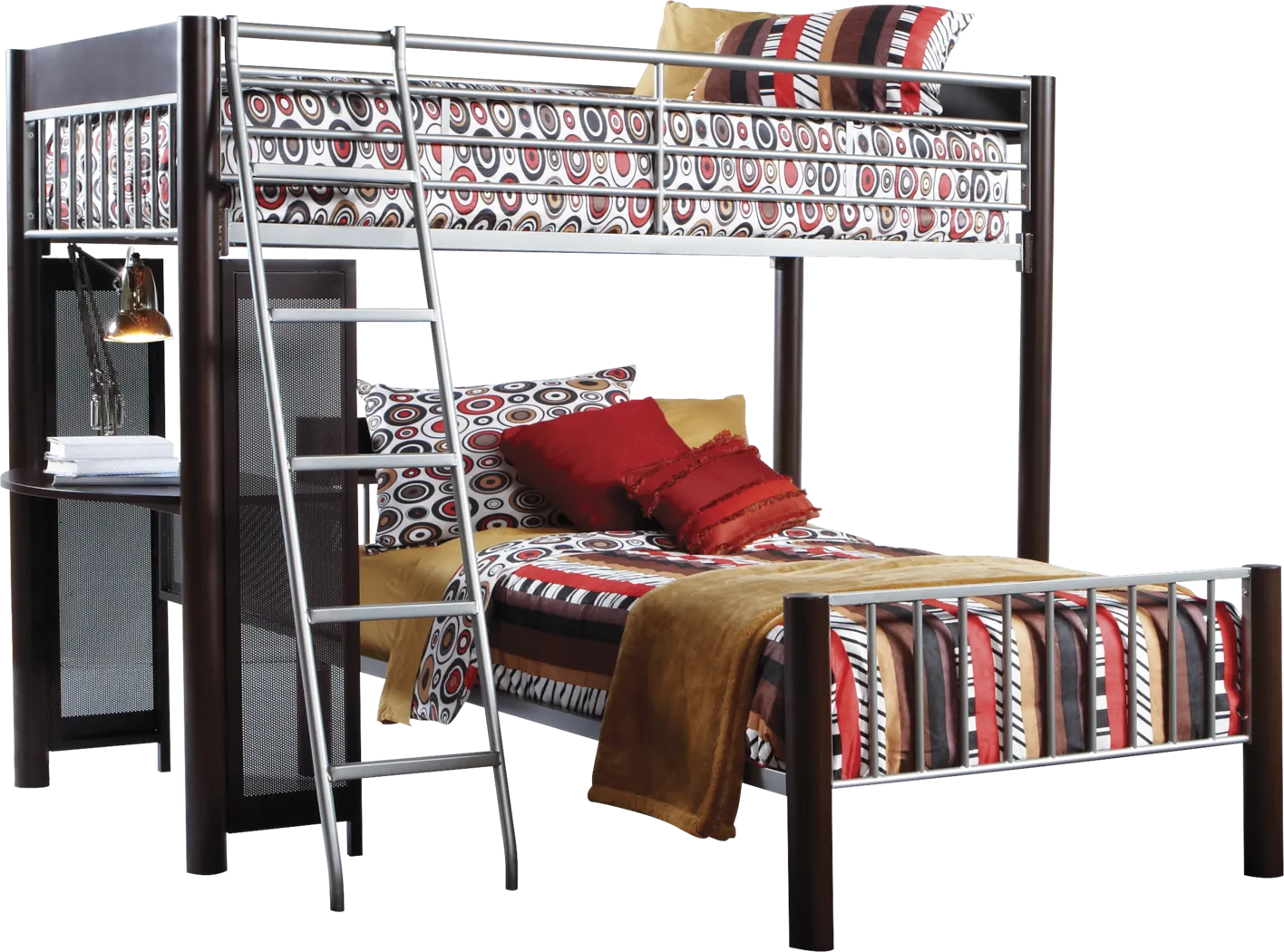 Dorm Room Merlot Twin/Twin Loft Bed - Thumbnail - Image 1