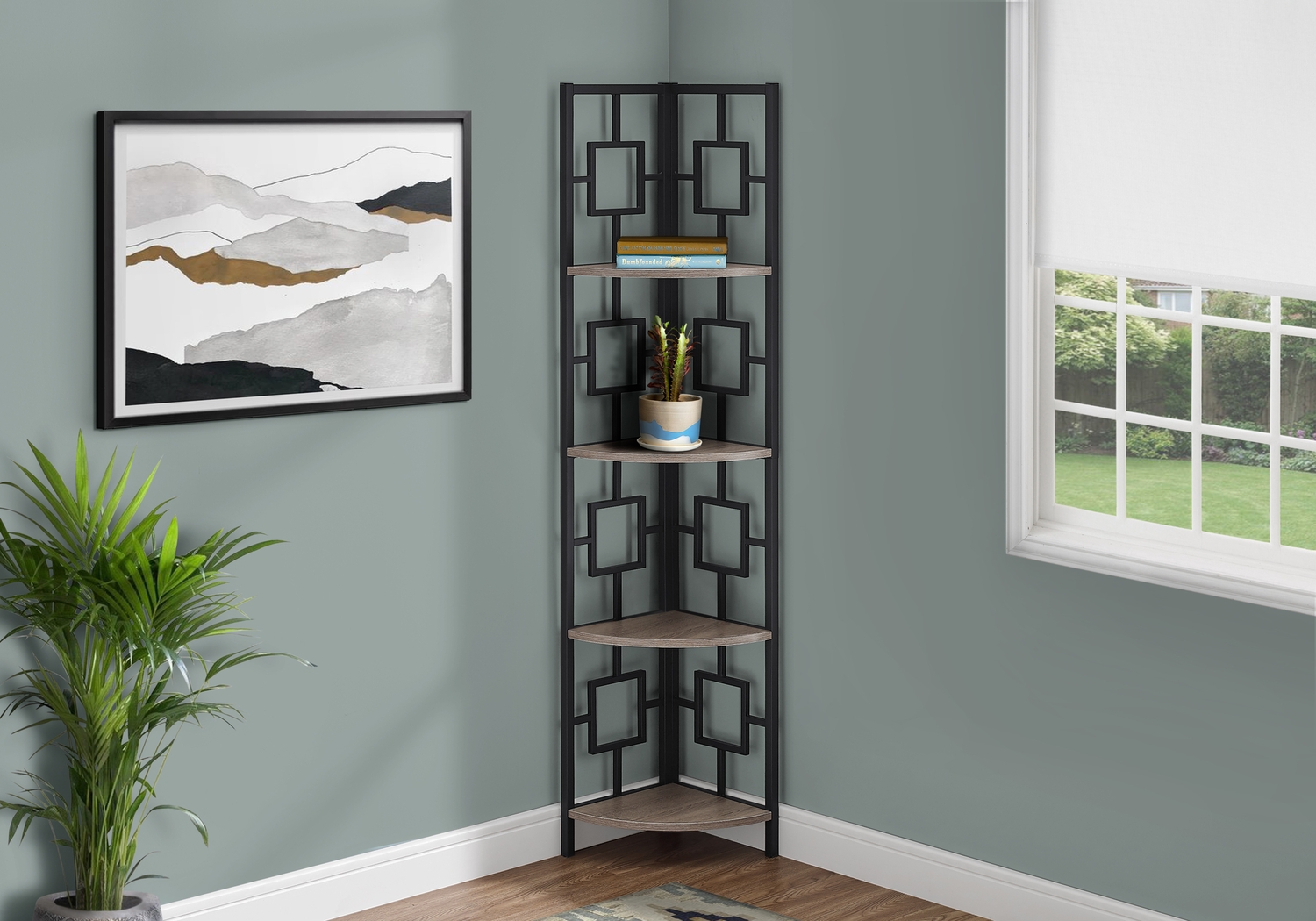 Dorminey Dark Taupe Bookcase - Thumbnail - Image 3