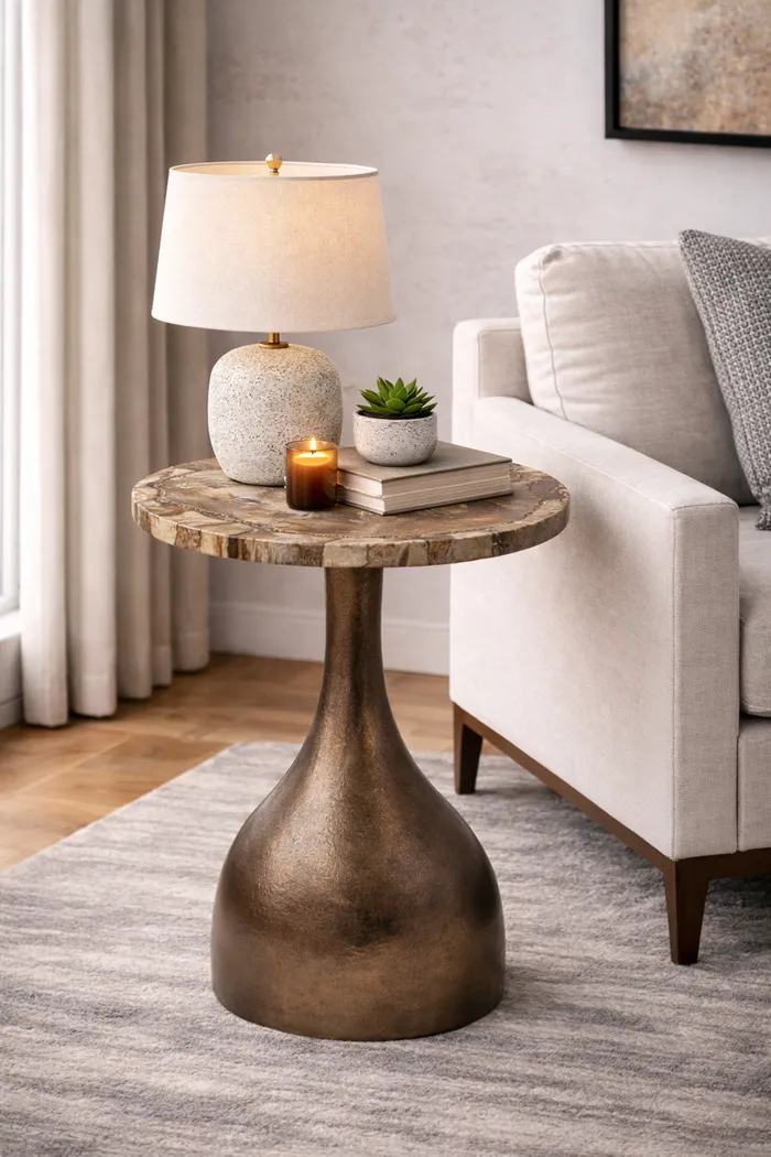 Doruzi Bronze/Brown Accent Table - Thumbnail - Image 2
