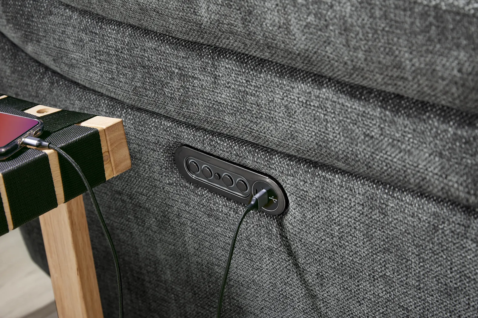 Douglas Park Charcoal 5 Pc Dual Power Reclining Sectional - Thumbnail - Image 4