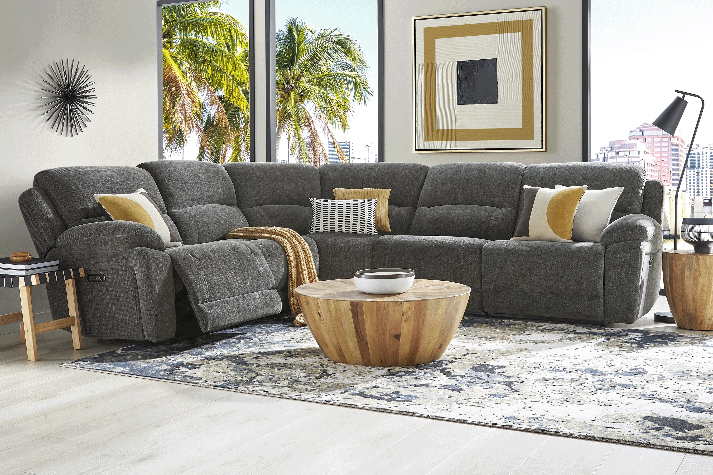 Douglas Park Charcoal 5 Pc Dual Power Reclining Sectional - Thumbnail - Image 2