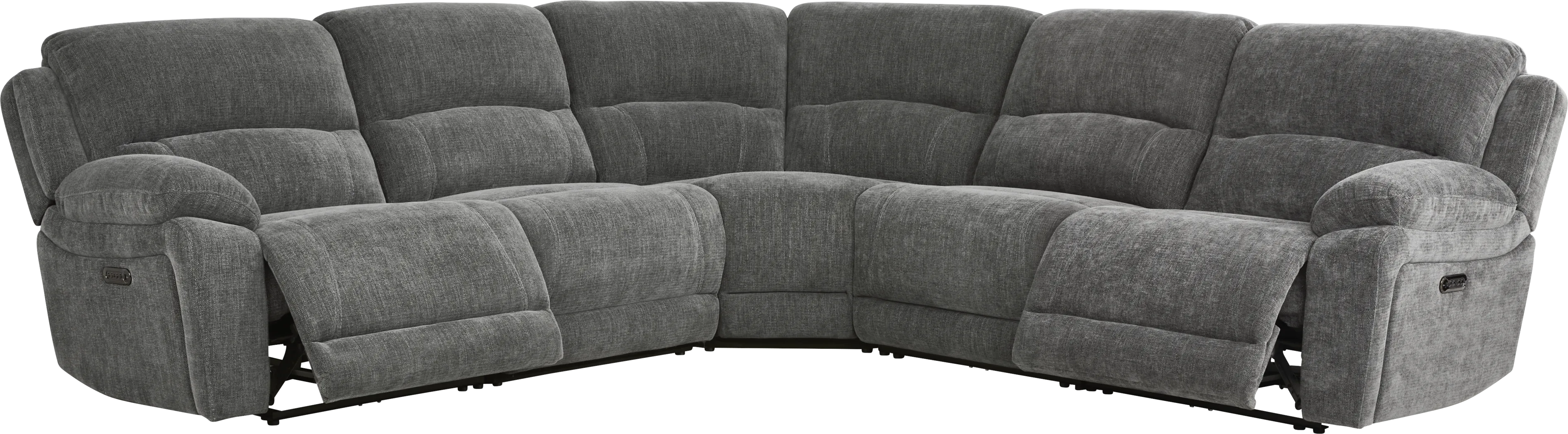 Douglas Park Charcoal 5 Pc Dual Power Reclining Sectional - Thumbnail - Image 1
