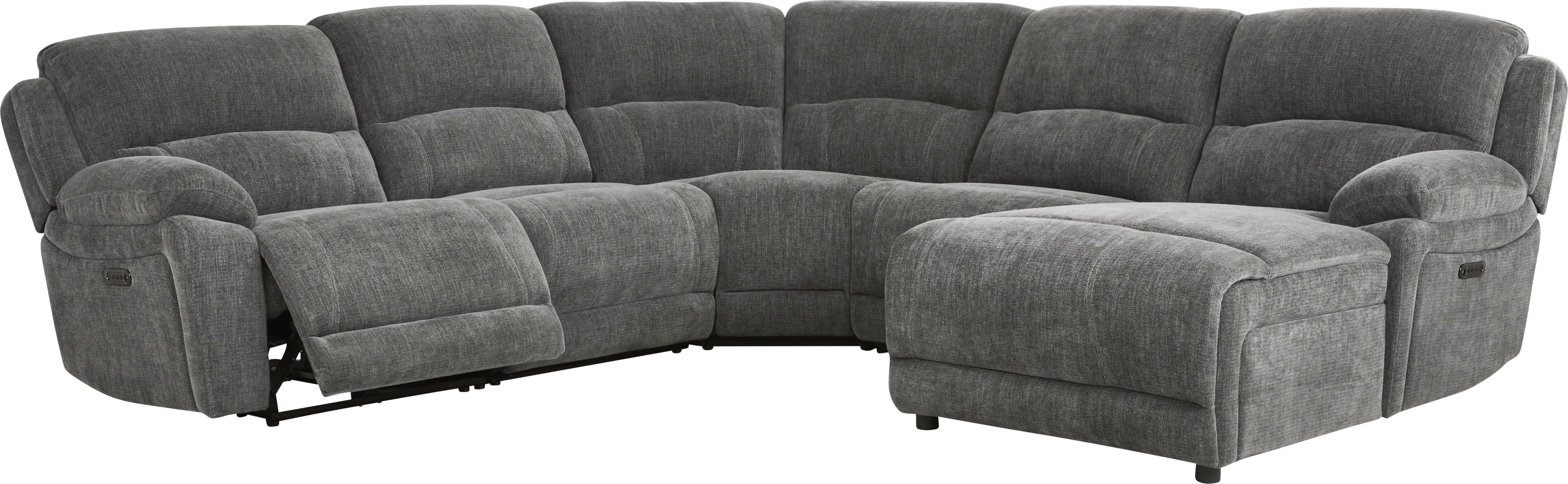 Douglas Park Charcoal 5 Pc Dual Power Reclining Sectional - Thumbnail - Image 1