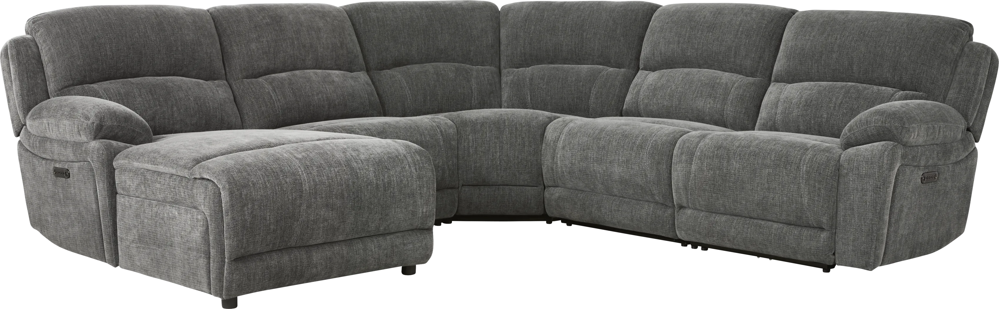 Douglas Park Charcoal 5 Pc Dual Power Reclining Sectional - Thumbnail - Image 3