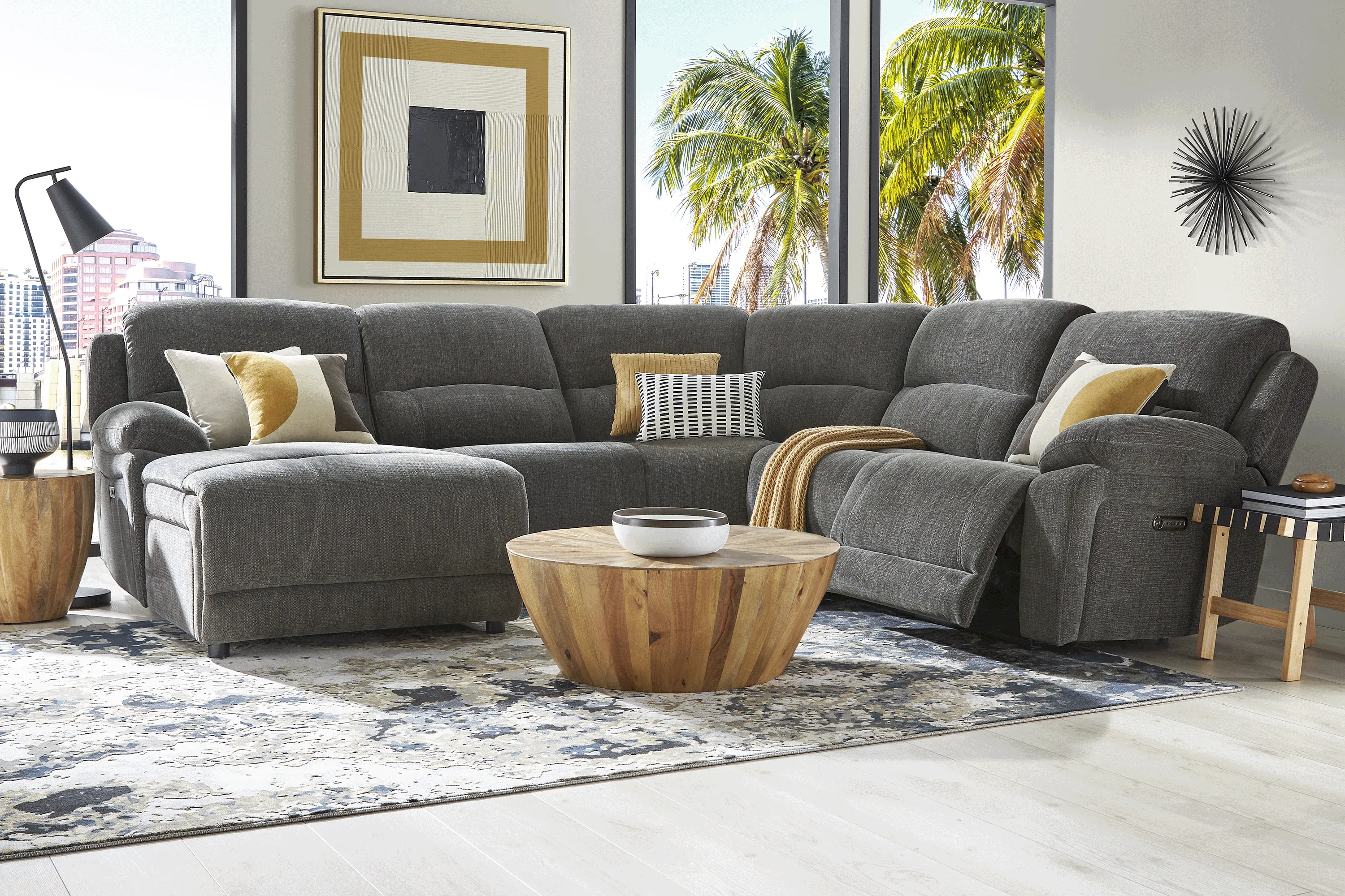 Douglas Park Charcoal 5 Pc Dual Power Reclining Sectional - Thumbnail - Image 2