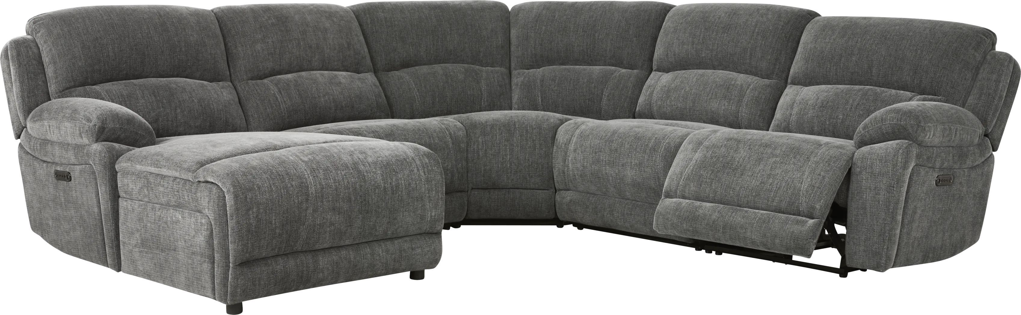 Douglas Park Charcoal 5 Pc Dual Power Reclining Sectional - Thumbnail - Image 1