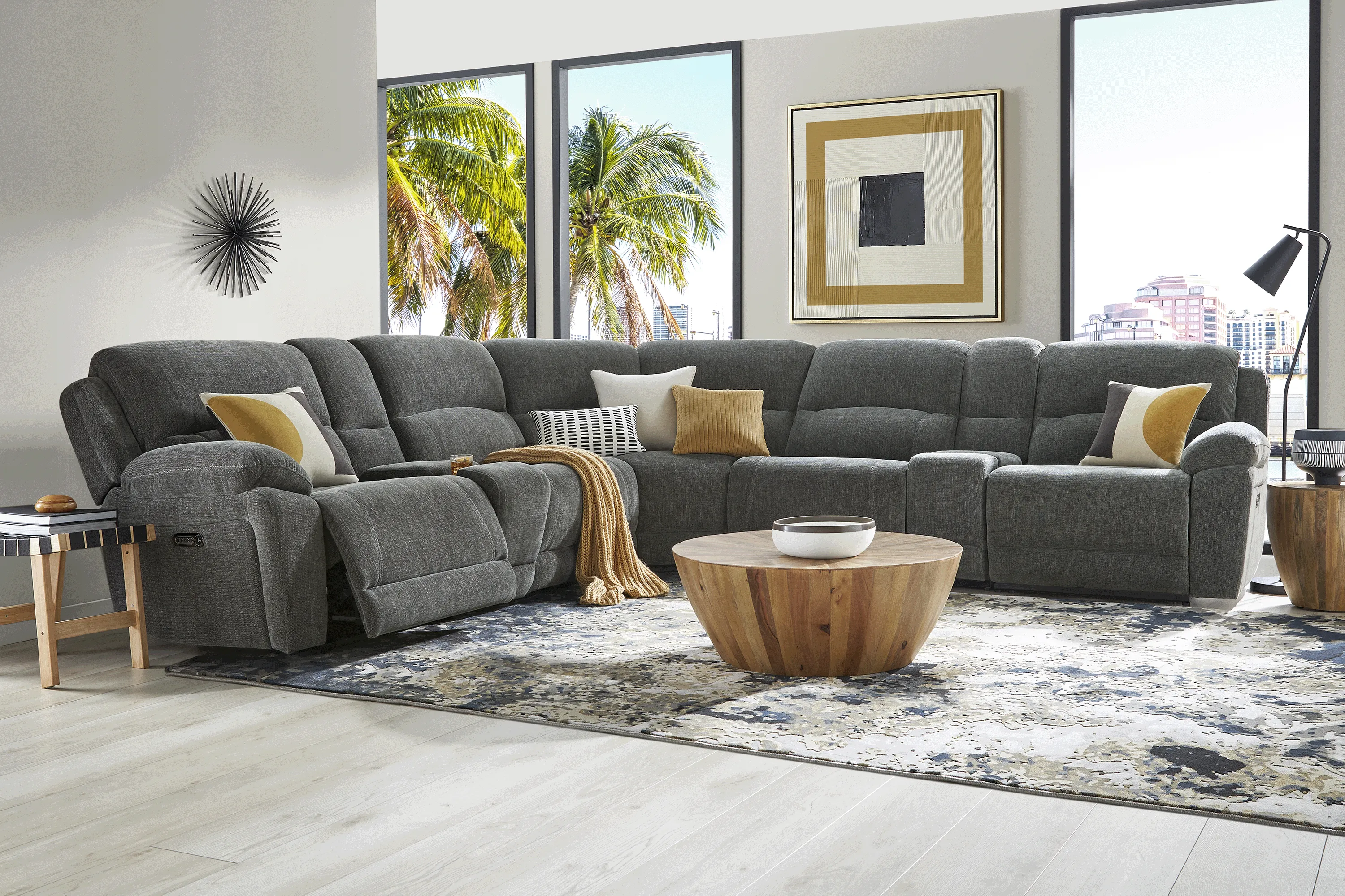 Douglas Park Charcoal 7 Pc Dual Power Reclining Sectional - Thumbnail - Image 2