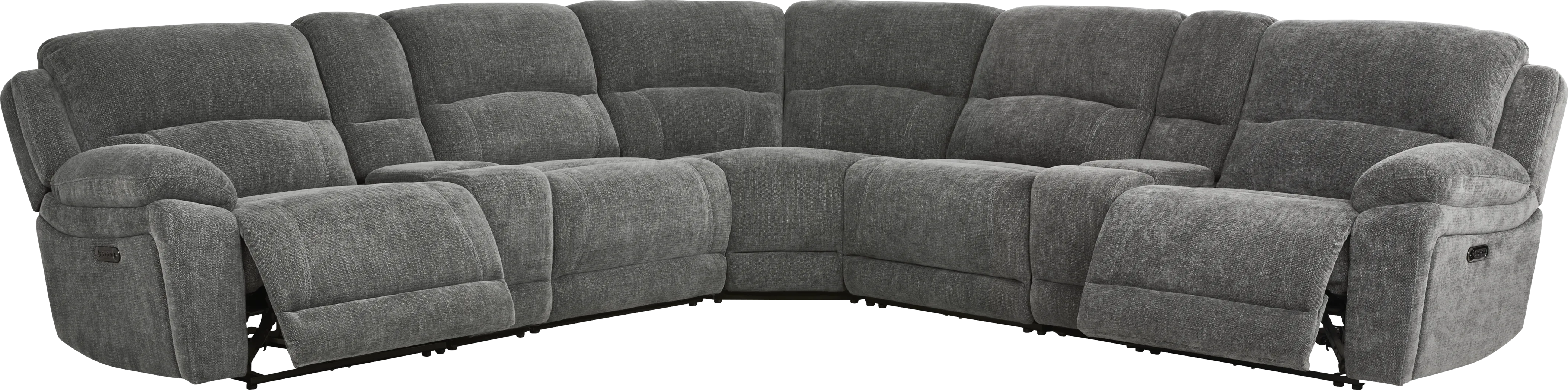 Douglas Park Charcoal 7 Pc Dual Power Reclining Sectional - Thumbnail - Image 1