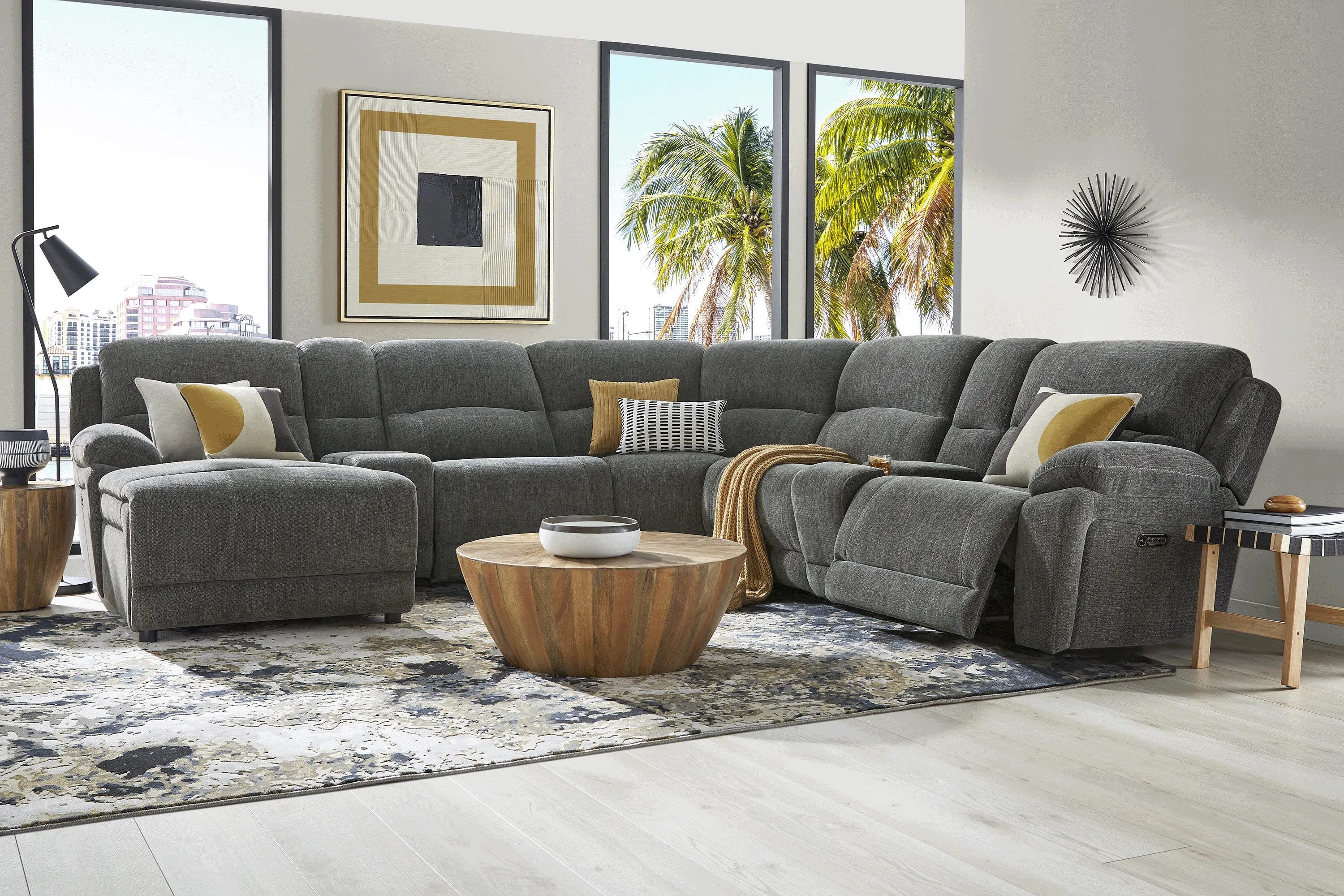 Douglas Park Charcoal 7 Pc Dual Power Reclining Sectional - Thumbnail - Image 2