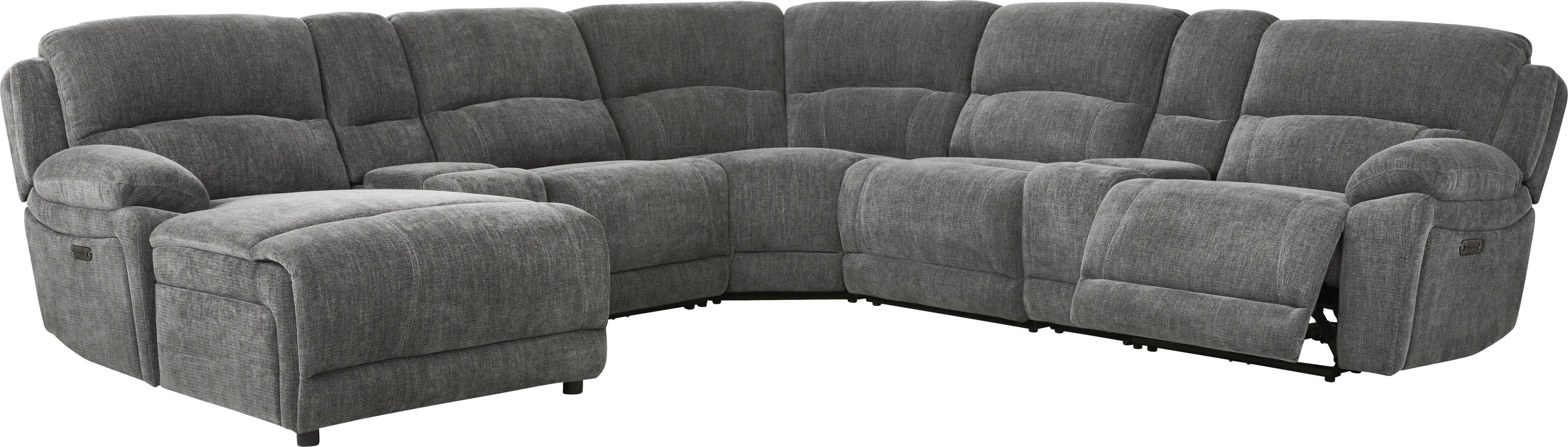 Douglas Park Charcoal 7 Pc Dual Power Reclining Sectional - Thumbnail - Image 1