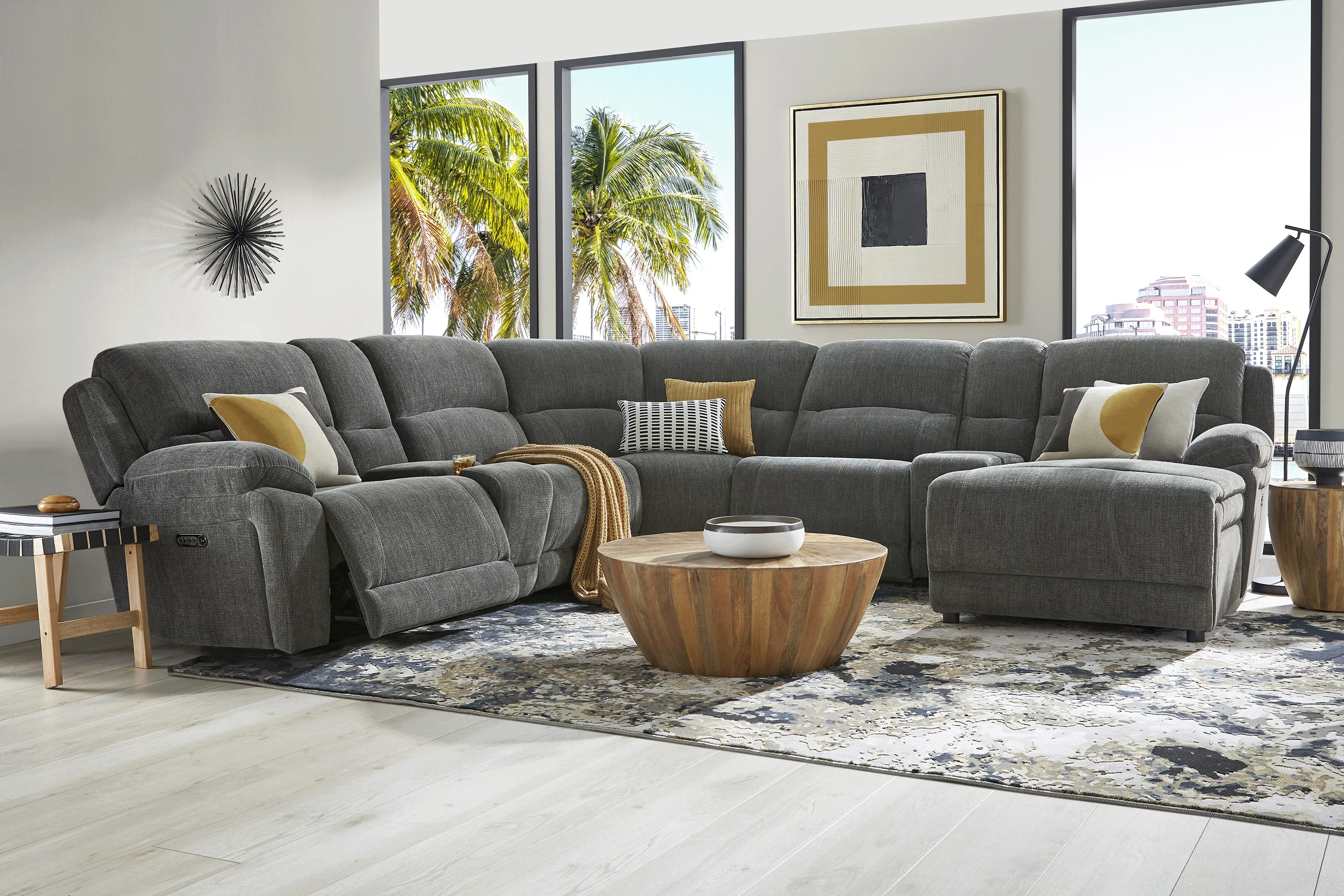 Douglas Park Charcoal 7 Pc Dual Power Reclining Sectional - Thumbnail - Image 2
