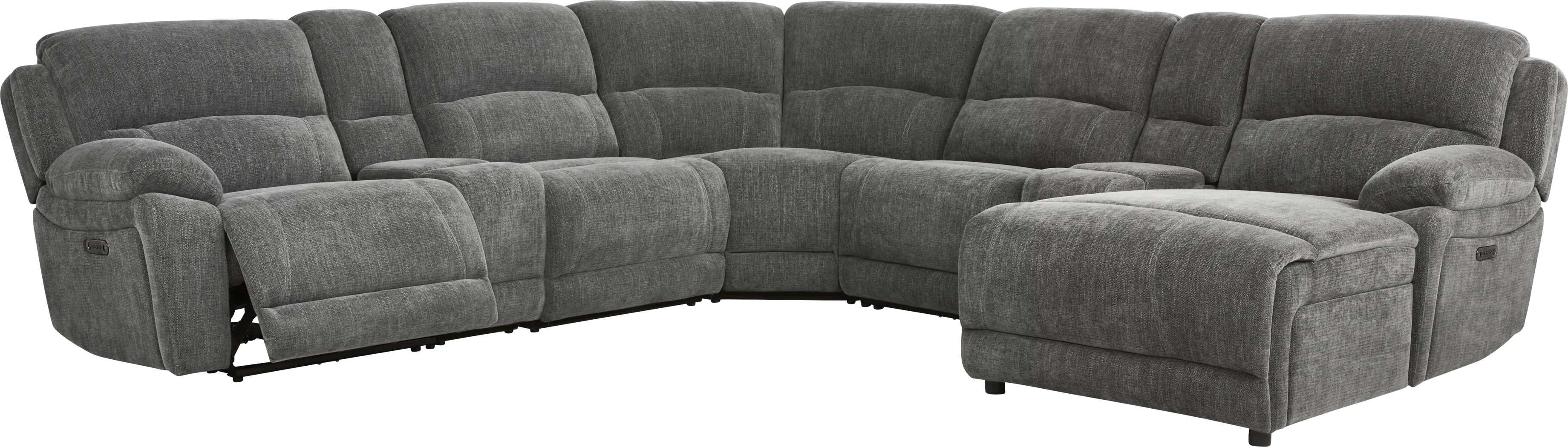Douglas Park Charcoal 7 Pc Dual Power Reclining Sectional - Thumbnail - Image 1