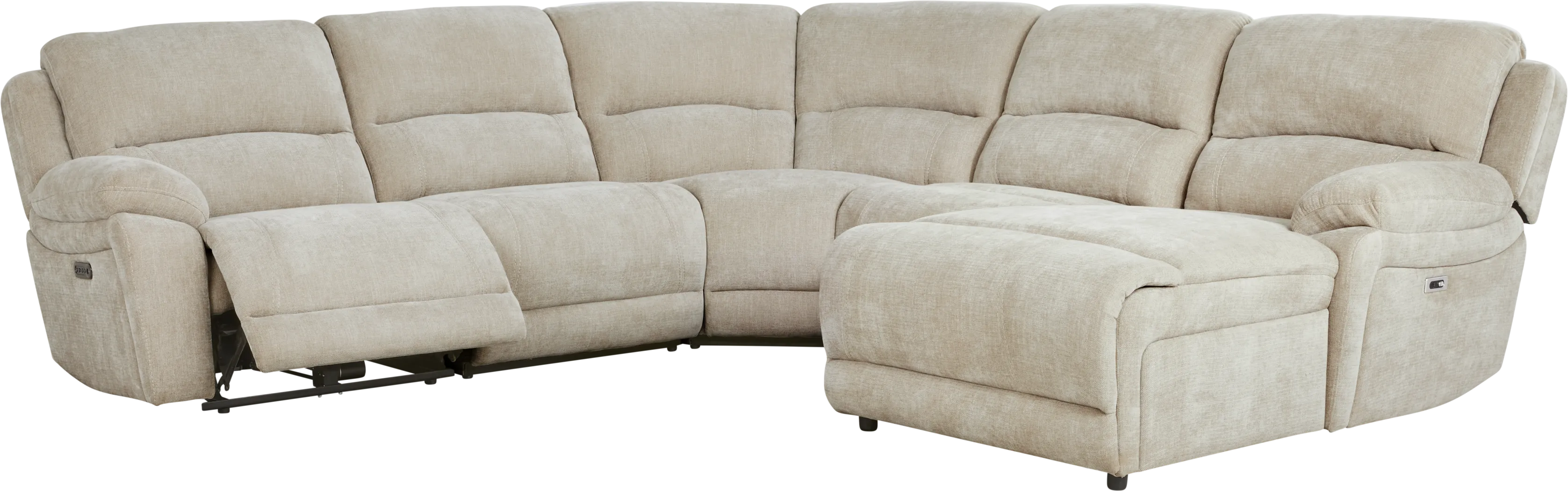 Douglas Park Sand 5 Pc Dual Power Reclining Sectional - Thumbnail - Image 1