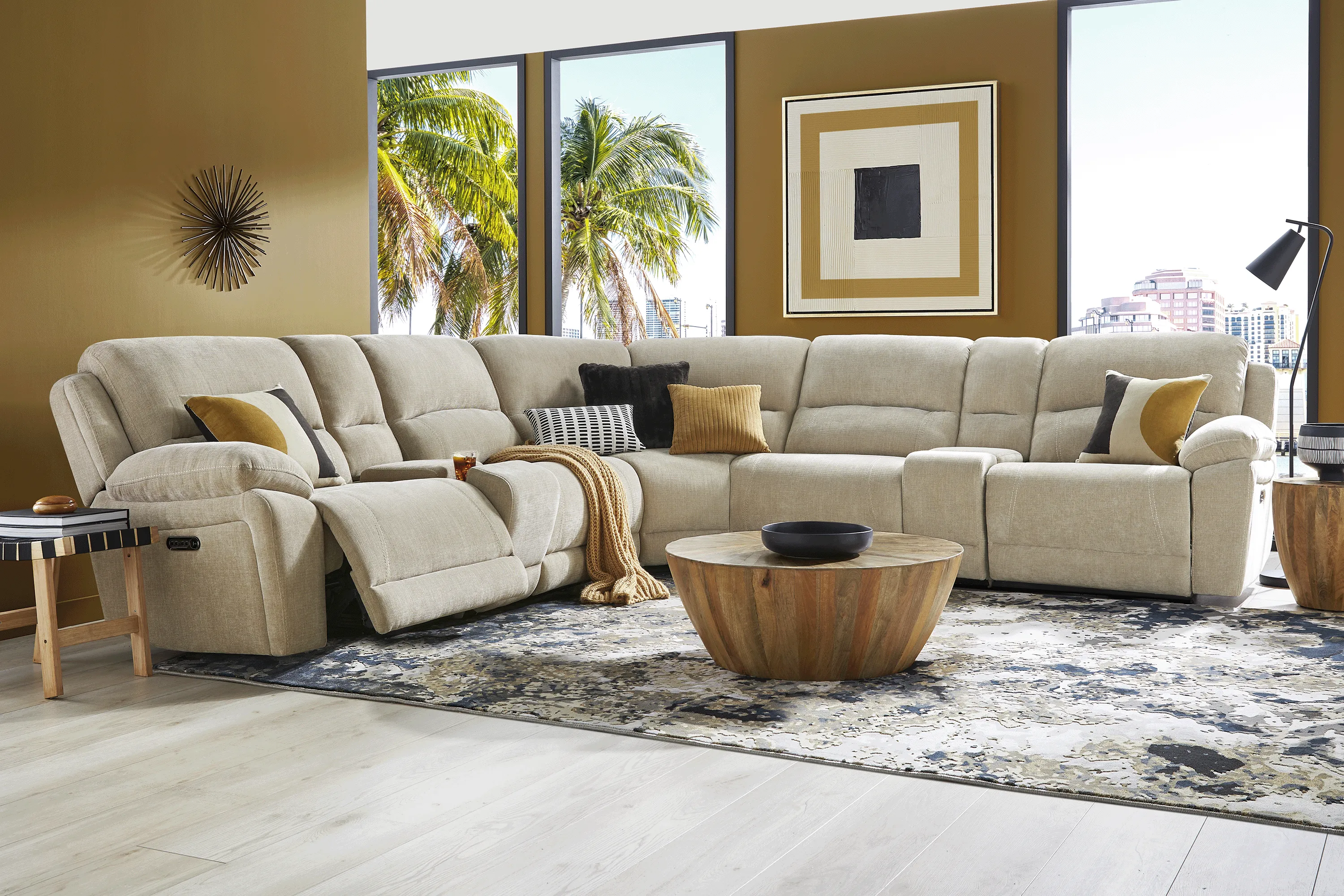 Douglas Park Sand 7 Pc Dual Power Reclining Sectional - Thumbnail - Image 2