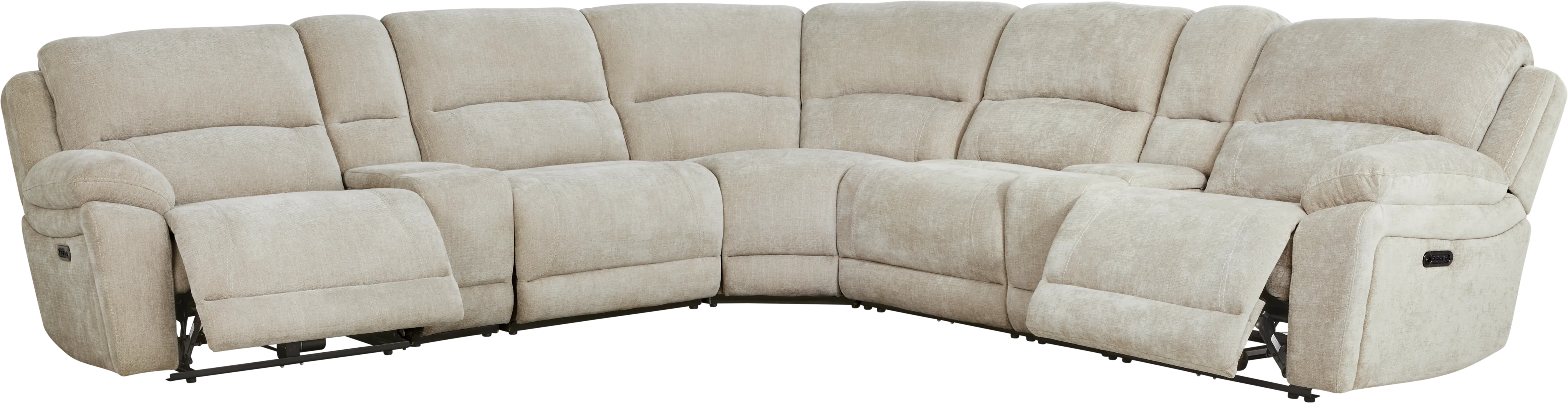 Douglas Park Sand 7 Pc Dual Power Reclining Sectional - Thumbnail - Image 1
