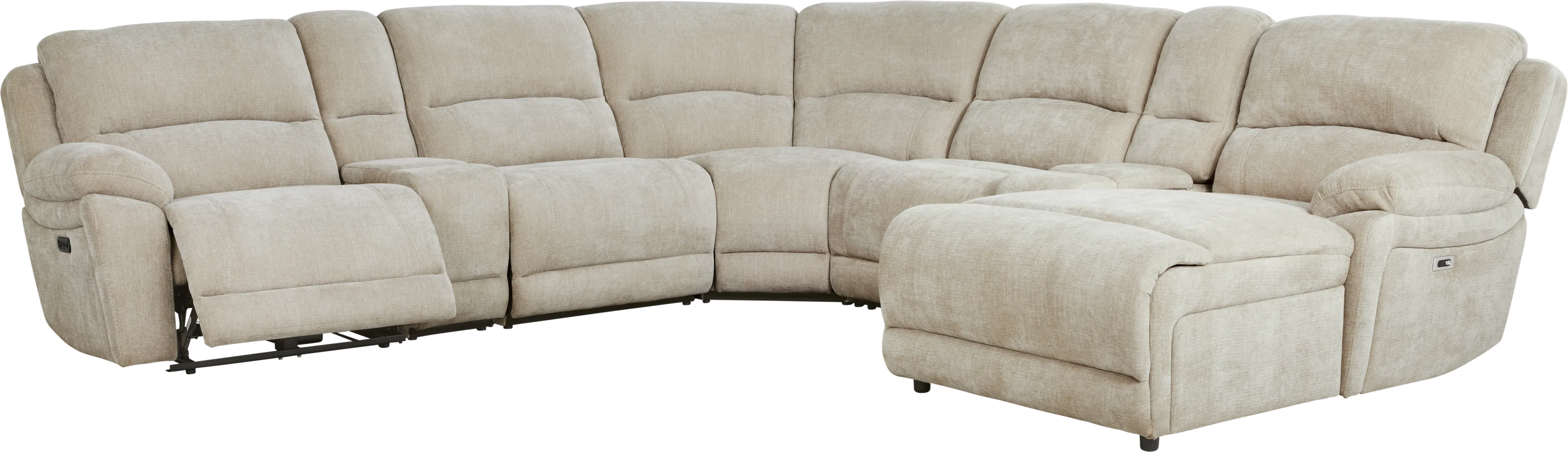 Douglas Park Sand 7 Pc Dual Power Reclining Sectional - Thumbnail - Image 1