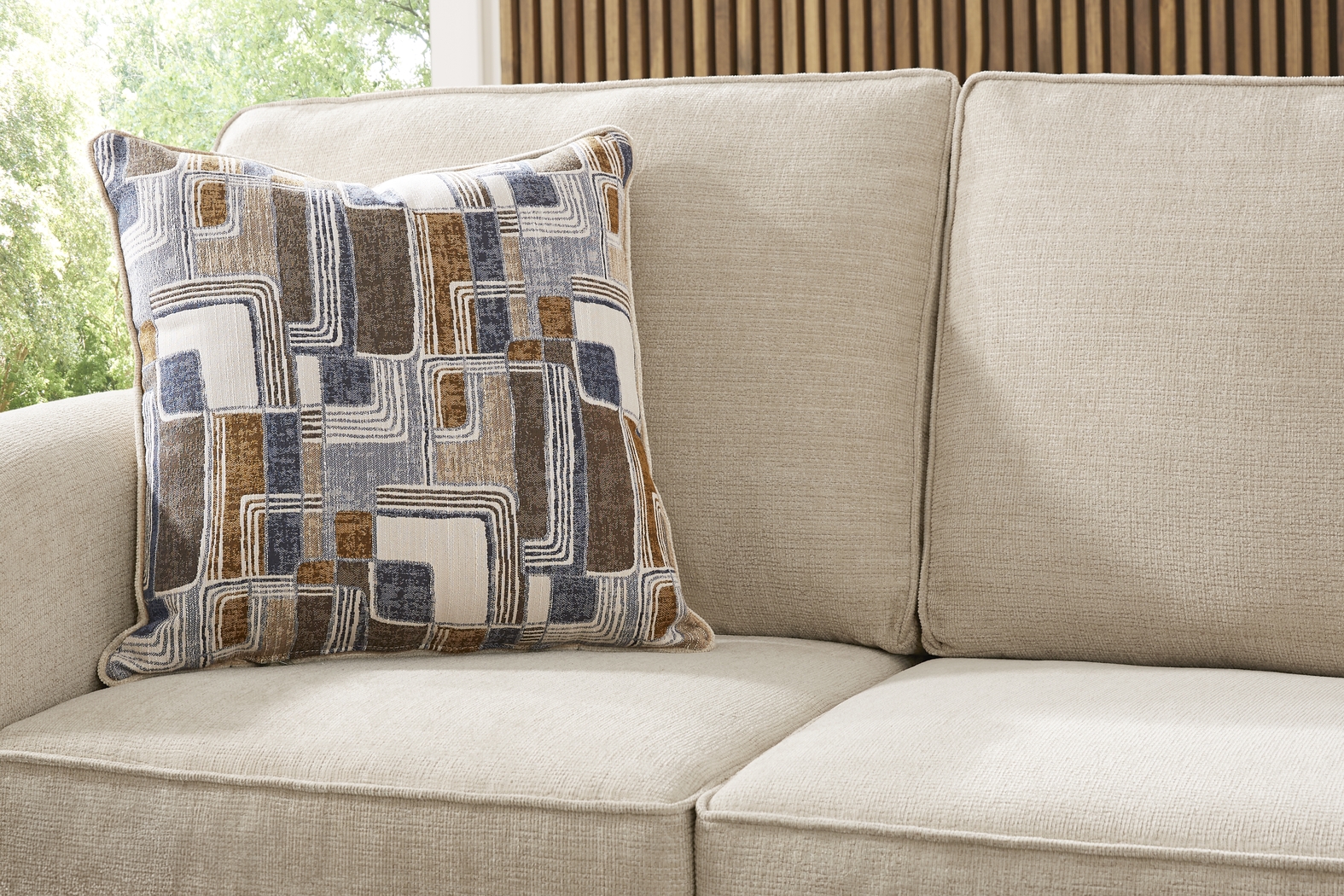 Dover Beige 7 Pc Living Room with Gel Foam Sleeper Sofa - Thumbnail - Image 4