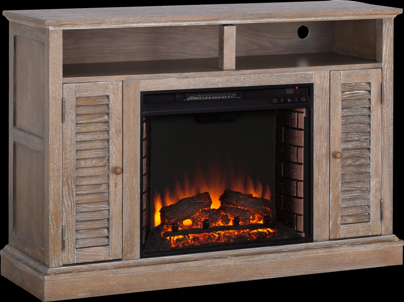 Dovnick Oak 48 in. Console with Electric Fireplace - Thumbnail - Image 1