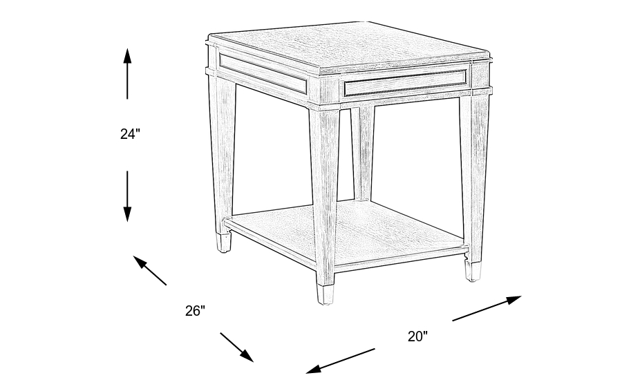 Dimension Image. Please refer to the Dimension Tab on this page for dimension details.