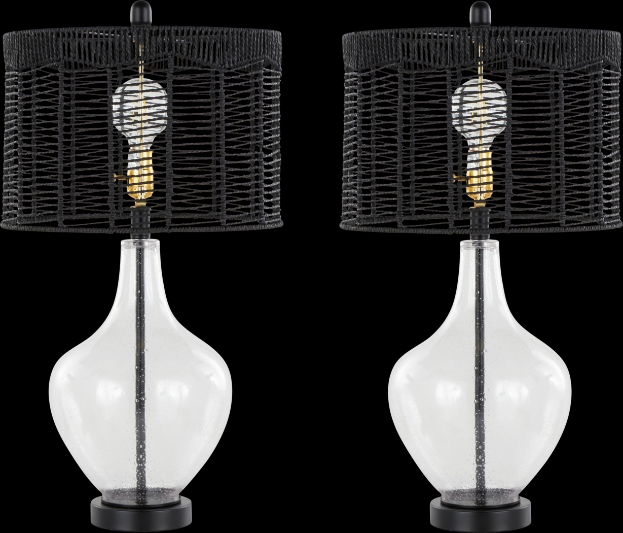 Dowell Bend Black Table Lamps, Set of 2 - Thumbnail - Image 1