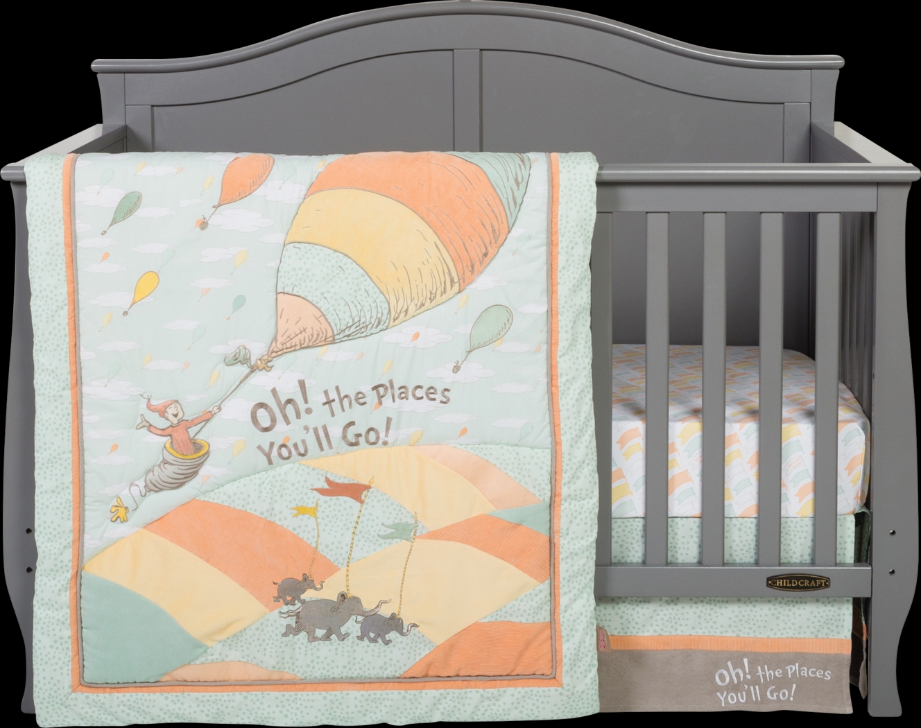Dr. Seuss Oh, the Places You'll Go! Beige 5 Pc Baby Bedding Set - Thumbnail - Image 3