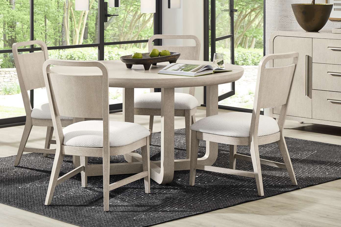 Dining table and chairs set.