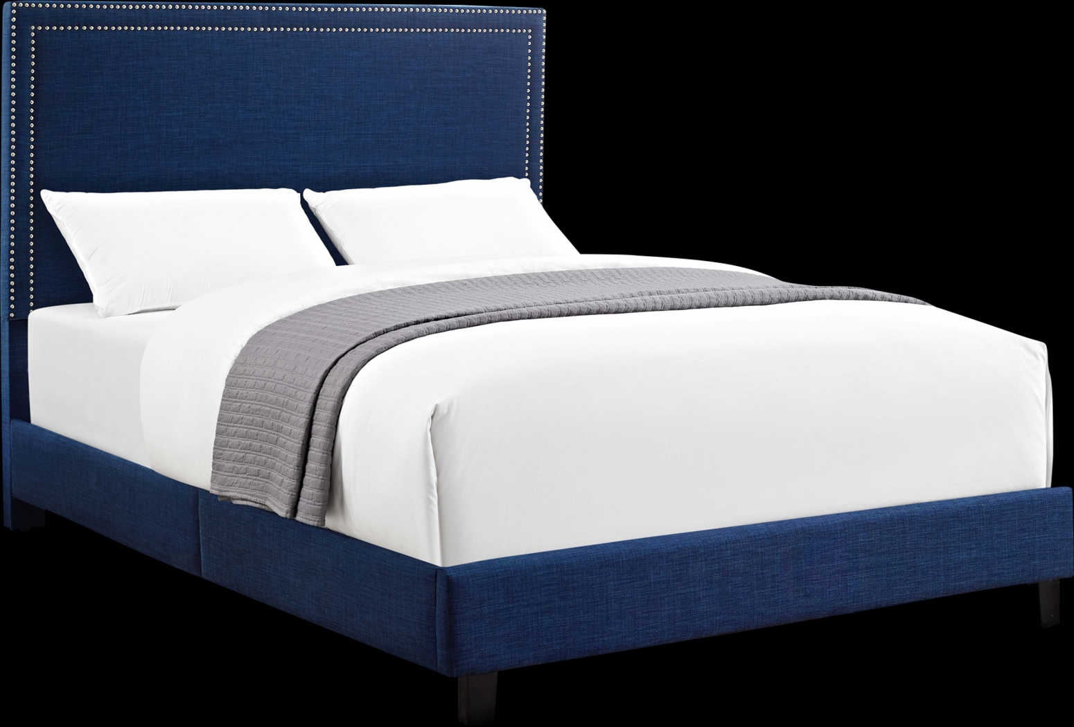Draeger Blue Queen Platform Bed - Thumbnail - Image 1