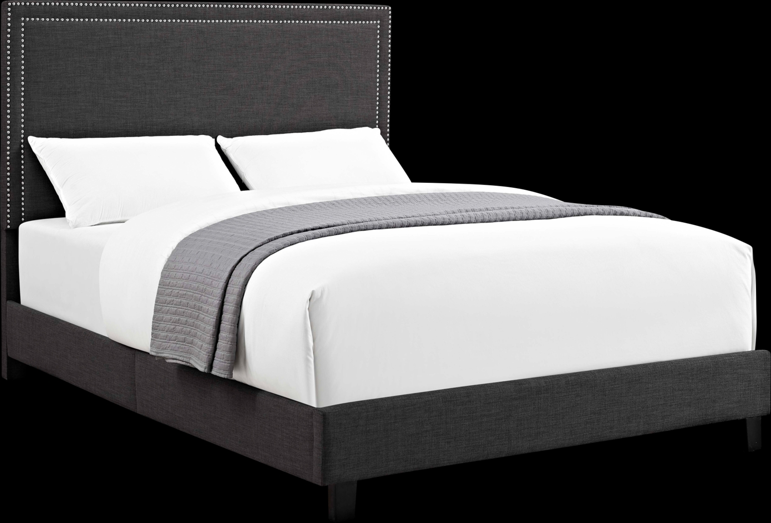 Draeger Charcoal Queen Platform Bed - Thumbnail - Image 1