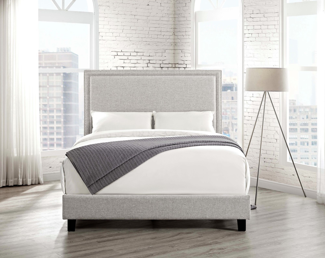 Draeger Gray Queen Platform Bed - Thumbnail - Image 2
