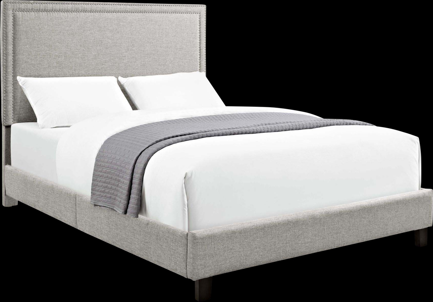 Draeger Gray Queen Platform Bed - Thumbnail - Image 1