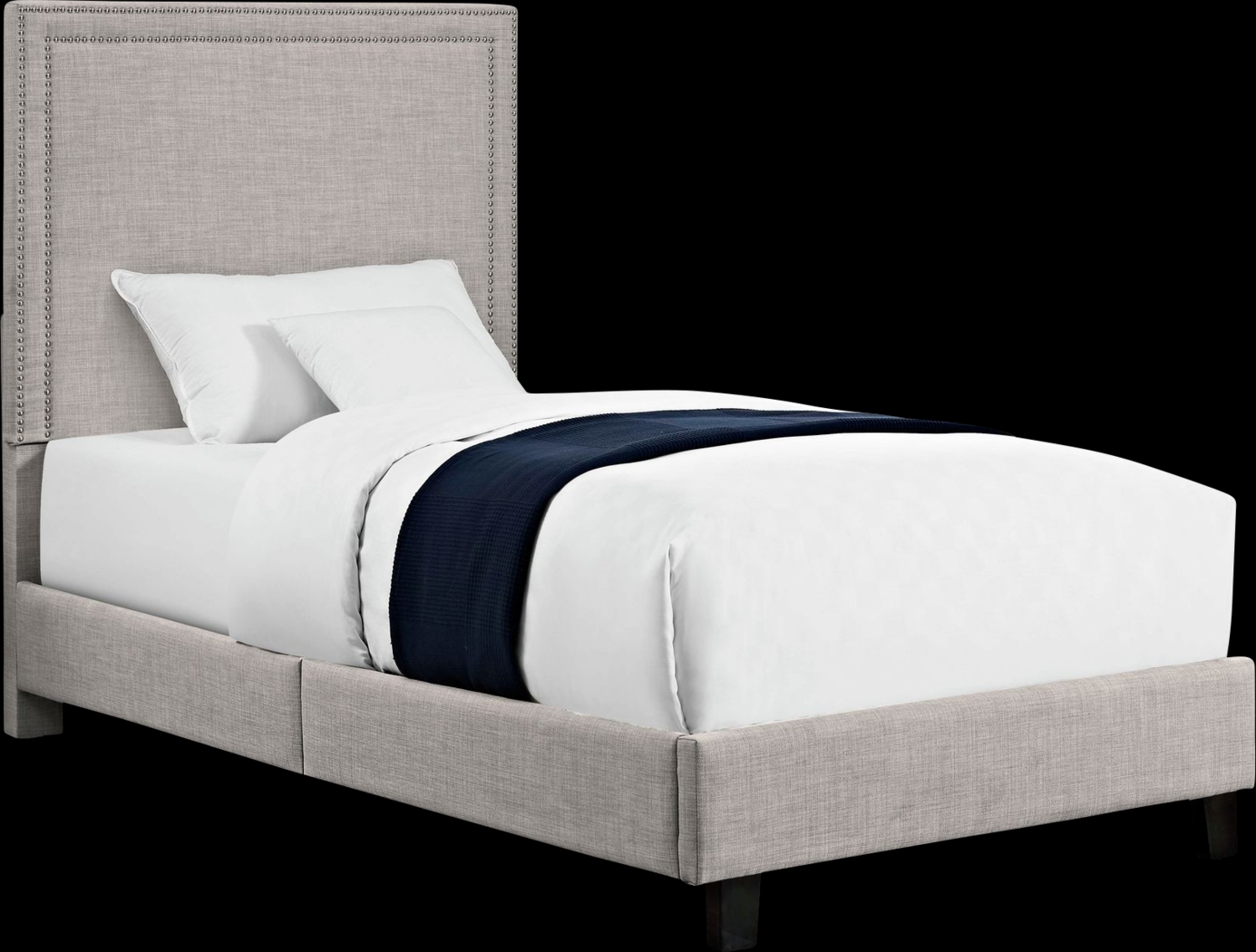 Draeger Gray Twin Platform Bed - Thumbnail - Image 1