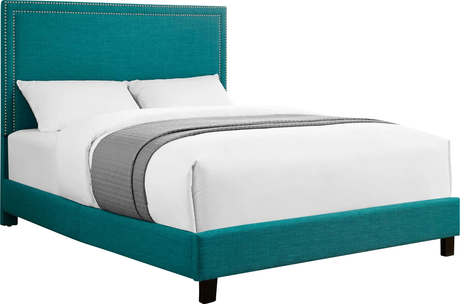 Draeger Teal Queen Platform Bed - Thumbnail - Image 1