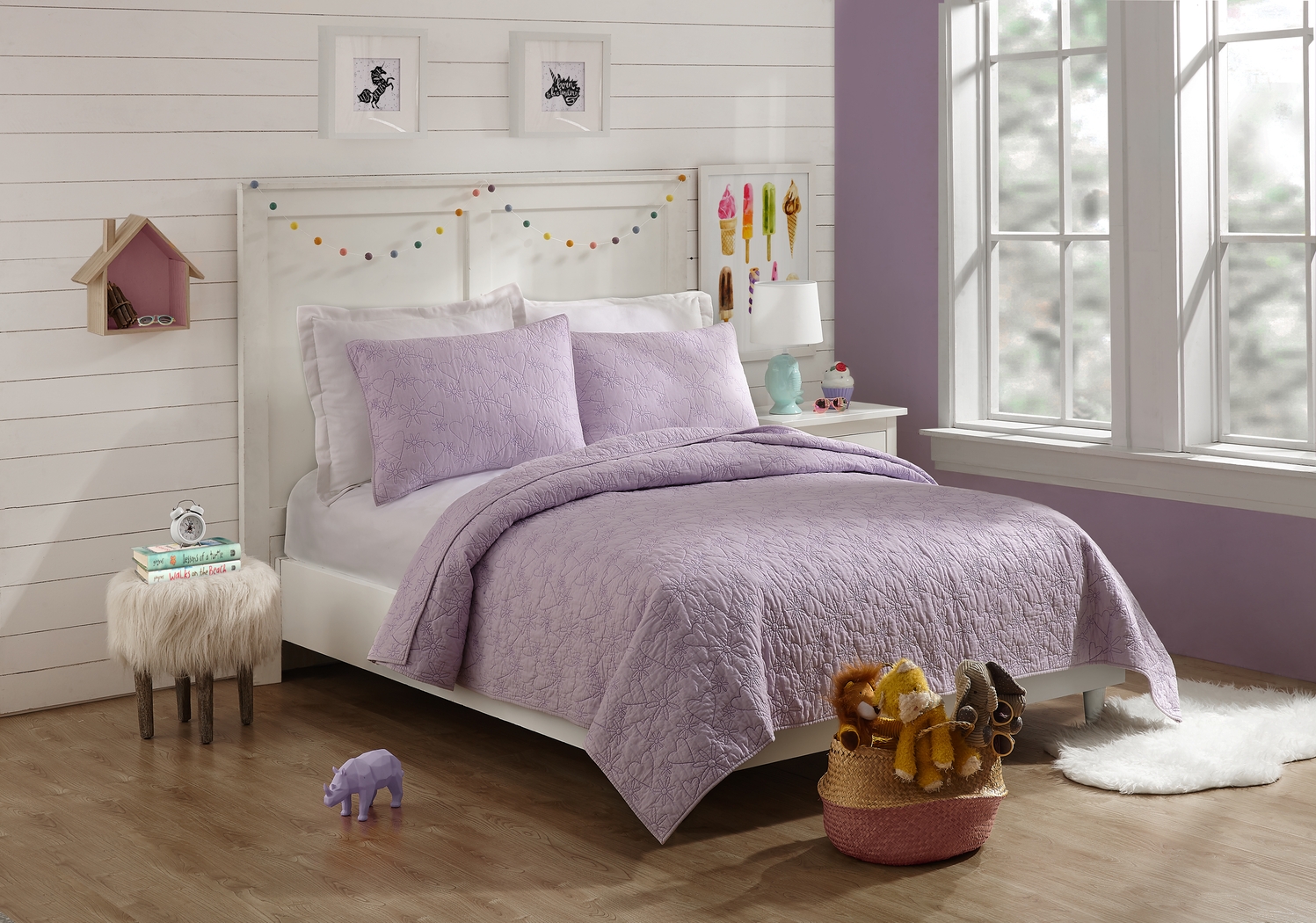 Draya Purple 3 Pc Full/Queen Comforter Set - Thumbnail - Image 2