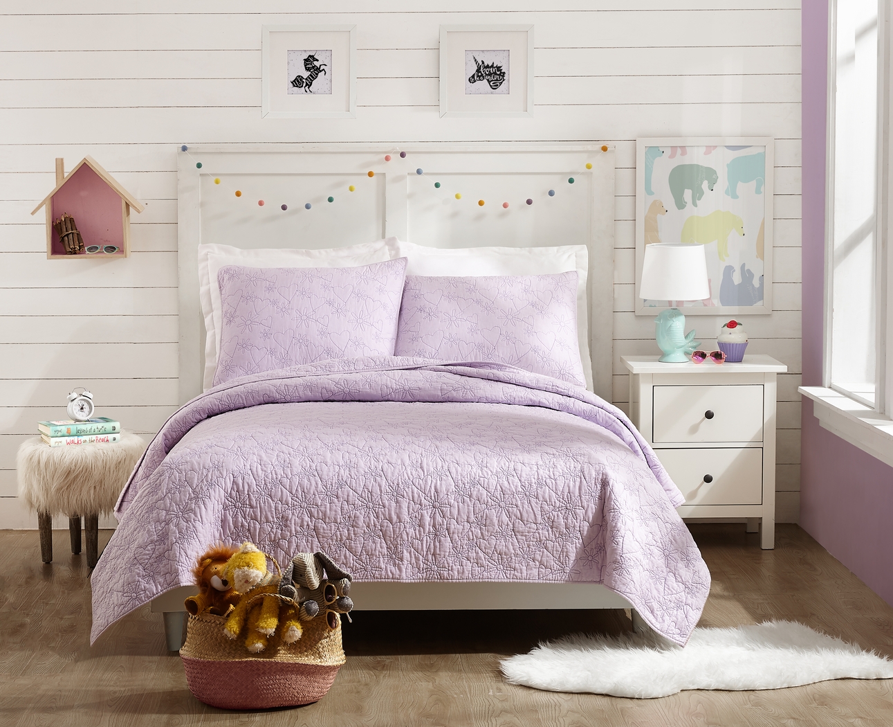 Draya Purple 3 Pc Full/Queen Comforter Set - Thumbnail - Image 1