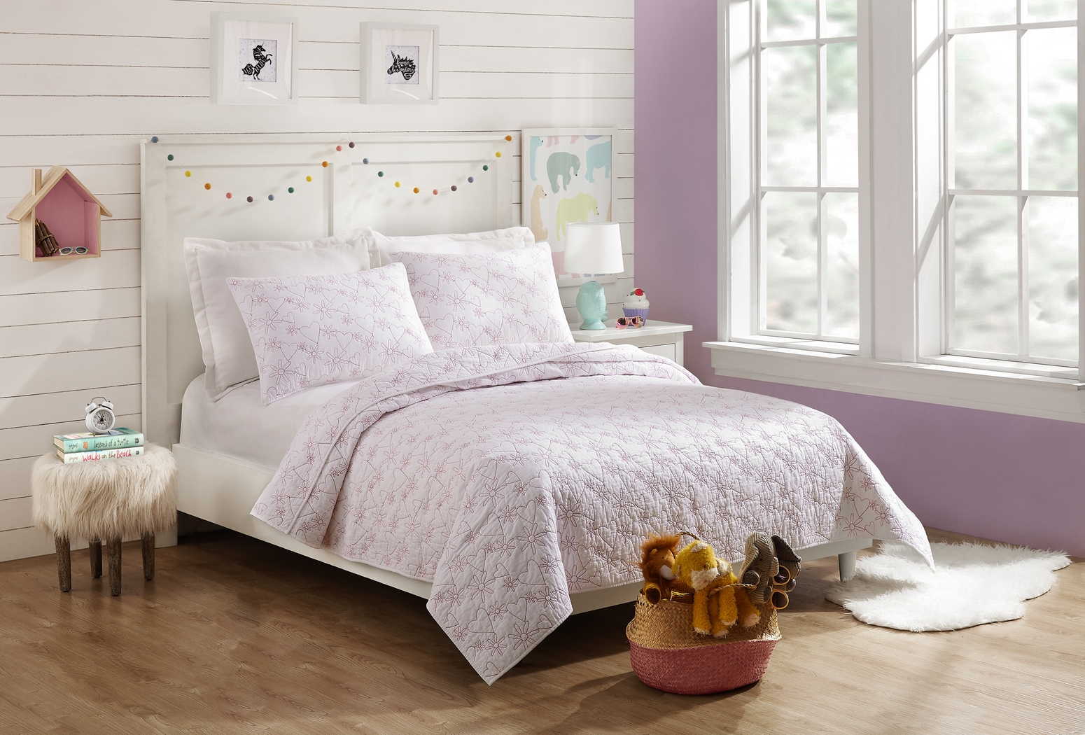 Draya White 3 Pc Full/Queen Comforter Set - Thumbnail - Image 2