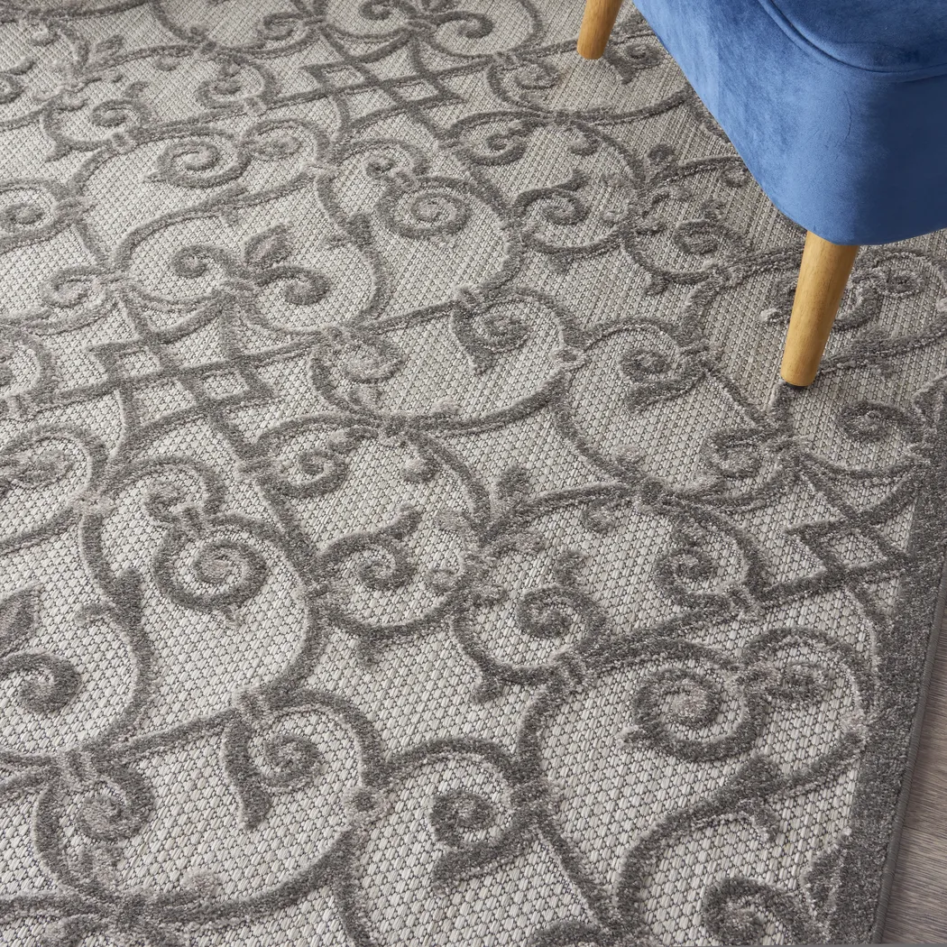 Drayce Gray 5' x 8' Indoor/Outdoor Rug - Thumbnail - Image 8