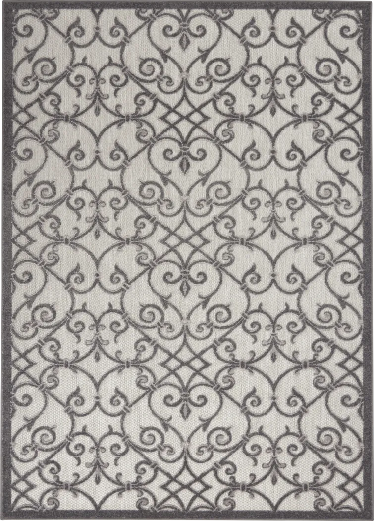 Drayce Gray 5' x 8' Indoor/Outdoor Rug - Thumbnail - Image 1