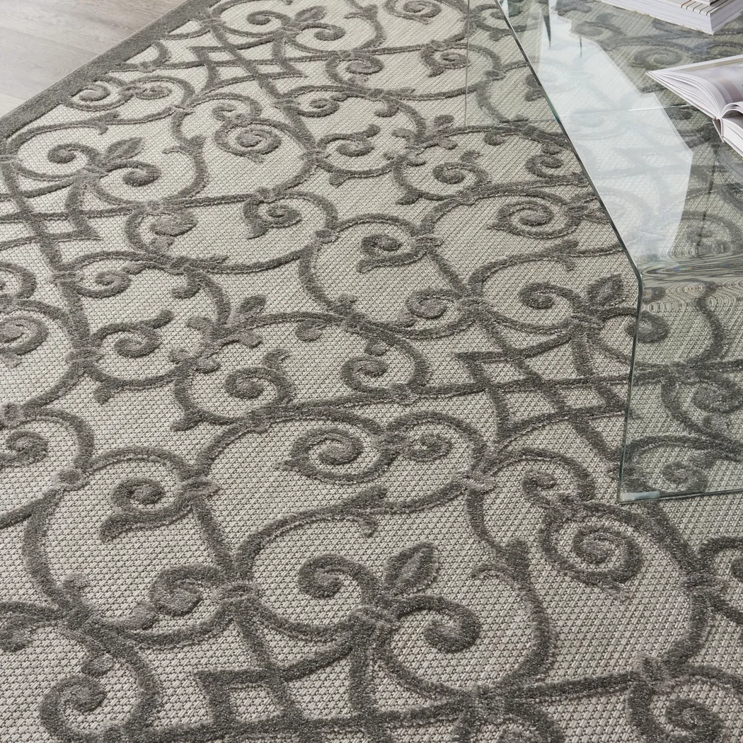 Drayce Gray 8' x 11' Indoor/Outdoor Rug - Thumbnail - Image 12