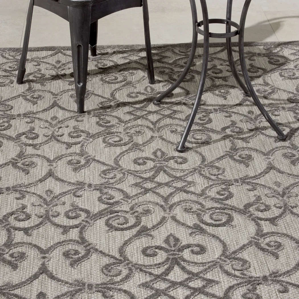 Drayce Gray 8' x 11' Indoor/Outdoor Rug - Thumbnail - Image 10