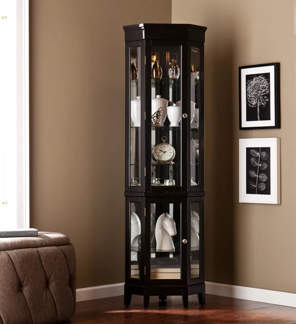 Draydell Black Curio Cabinet - Thumbnail - Image 2