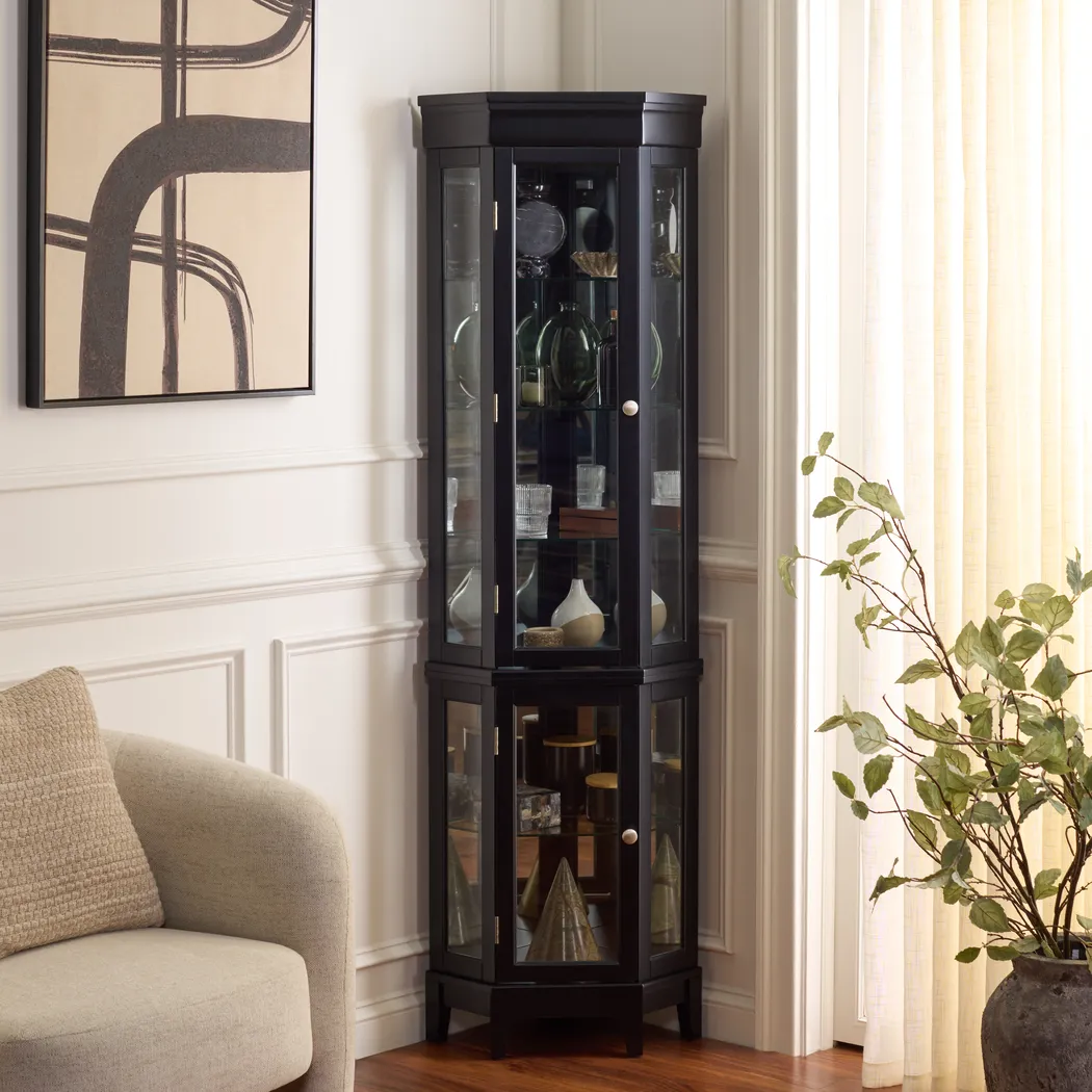 Draydell Black Curio Cabinet - Thumbnail - Image 3