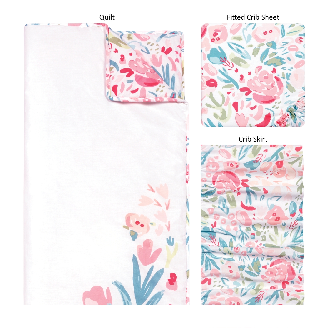Dream Blossom Pink 3 Pc Baby Bedding Set - Thumbnail - Image 2