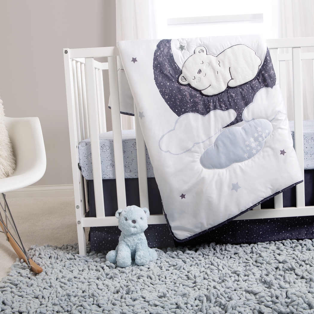 Dreamy Bear White 4 Pc Baby Bedding Set - Thumbnail - Image 5