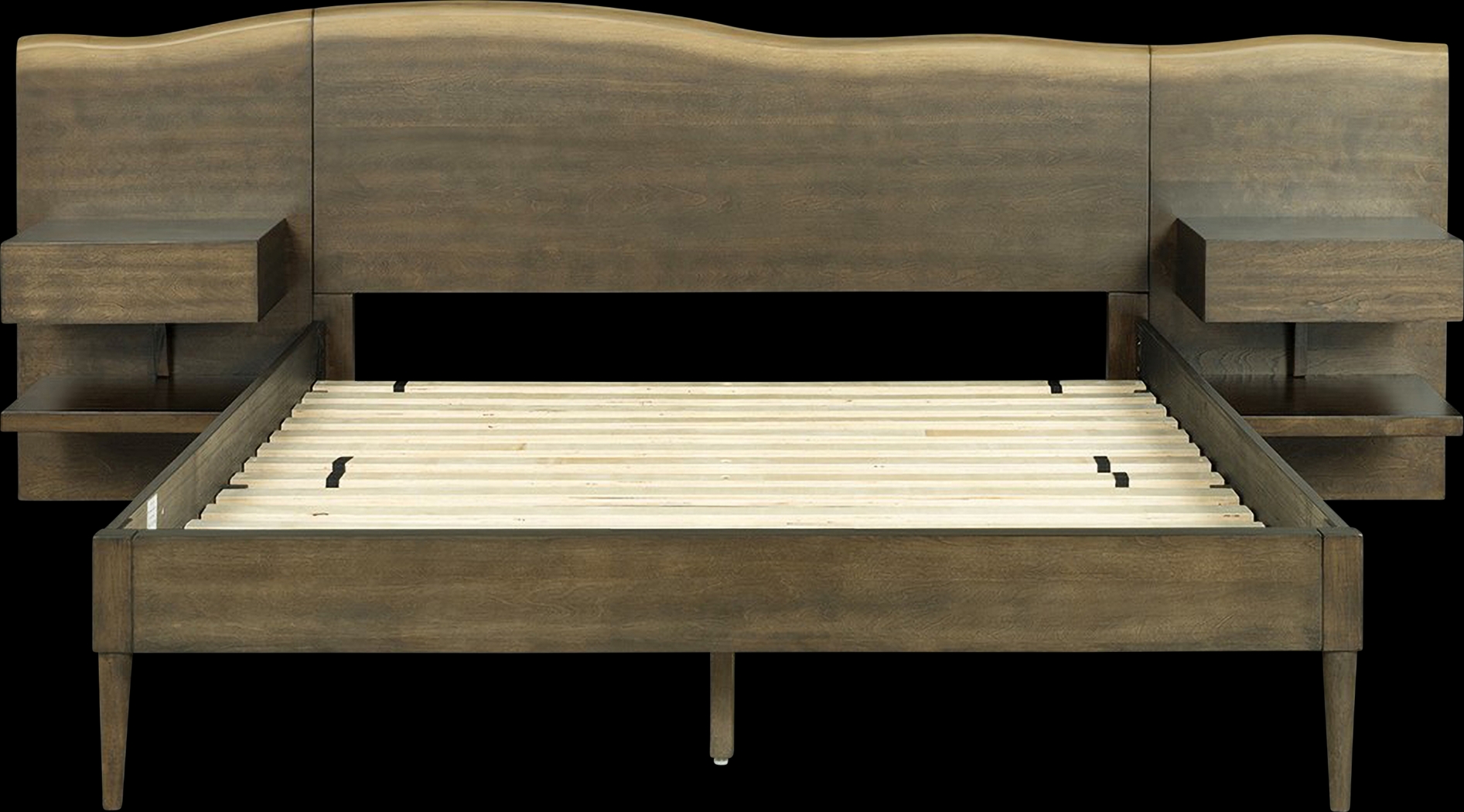 Dreibrodt Brown Queen Platform Bed with Nightstands - Thumbnail - Image 3