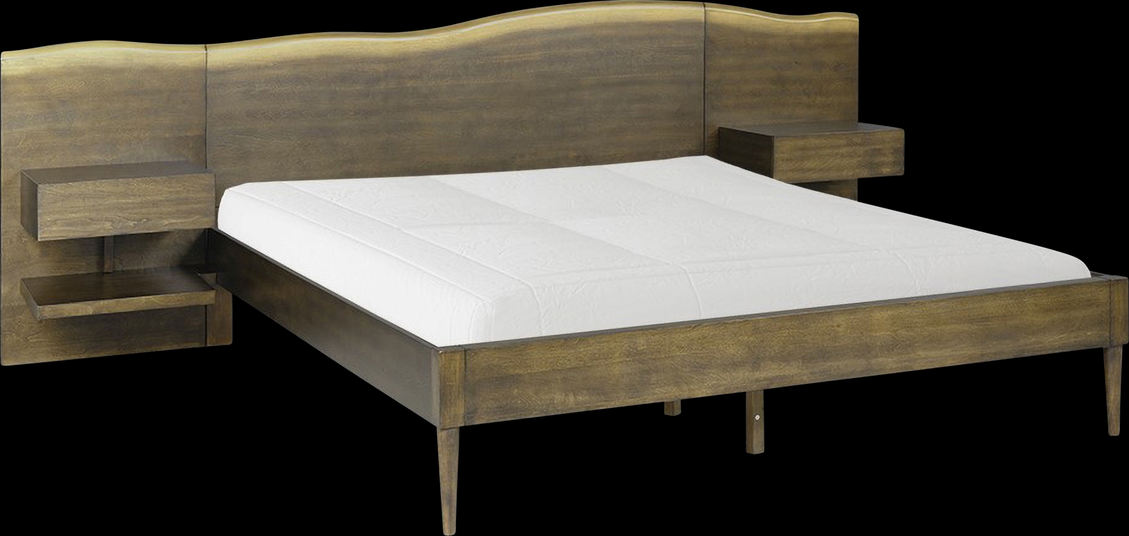Dreibrodt Brown Queen Platform Bed with Nightstands - Thumbnail - Image 4