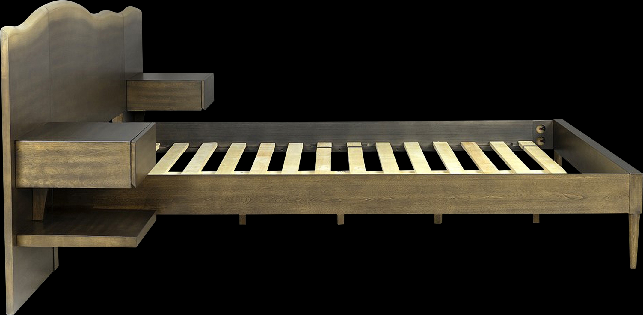 Dreibrodt Brown Queen Platform Bed with Nightstands - Thumbnail - Image 5