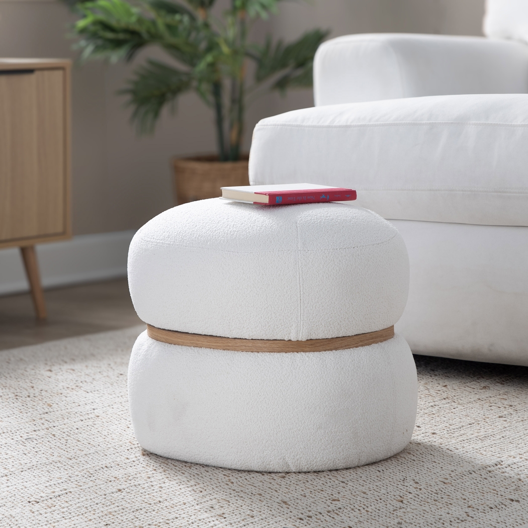 Dreim Cream Ottoman - Thumbnail - Image 2